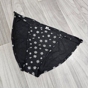 Victoria's Secret PINK Cotton String Bikini Panty, Black w Snowflake Print